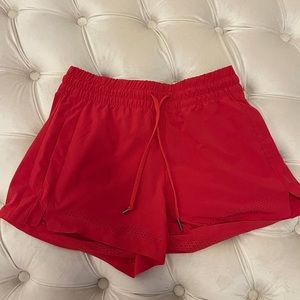 Red athleta workout shorts